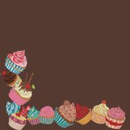 Cupcake border pattern N6
