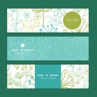Vector mysterious green garden horizontal banners set pattern background N2