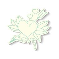 Hand drawn old school tattoo heart sticker
