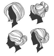 vector collection perfect handdrawn hair