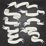 Ribbons on blackboard