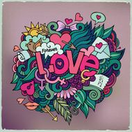 Love hand lettering and doodles elements sketch N7