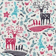 Bright Christmas doodle pattern
