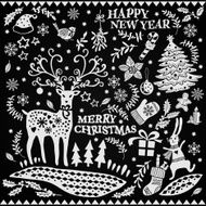 Christmas set on a black background