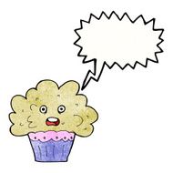 cartoon big cupcake with speech bubble N4