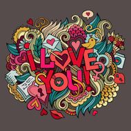 Love hand lettering and doodles elements sketch N8