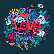 Love hand lettering and doodles elements sketch N9