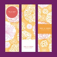 Vector warm day flowers vertical banners set pattern background