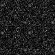 Valentine&#039;s Day pattern Sketch style Black &amp; white N3
