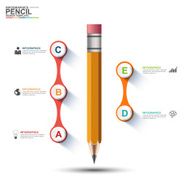 Modern pencil infographics design template