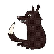 comic cartoon wolf sitting N2