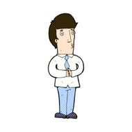 comic cartoon nervous man N42