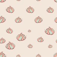 meringue dessert Hand drawn sketch on pink background seamless pattern