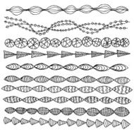 Hand drawn vector line border set and design element N14