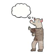 cartoon werewolf with thought bubble N32