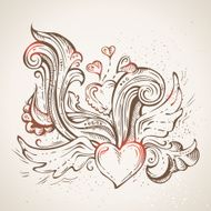 Hand-drawn heart sketch N5