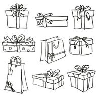 Gift boxes collection in black and white N2