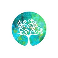 watercolor tree vector logo