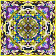 hand-drawing ornamental design for silk neckerchiefs or printing on textile N4