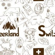 Sketch Switzerland seamless pattern