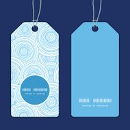 Vector doodle circle water texture vertical round frame pattern tags