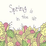 Hand drawn spring seamless border
