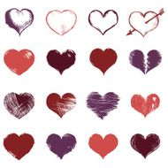 Vector Set of Sketch Hearts N8