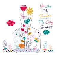 plants in bottle illustration