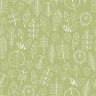 Seamless pattern of leaves floral background