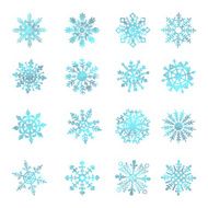 Watercolor snowflakes VECTOR star symbol graphic crystal decoration N7
