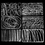 Set of ink hand drawn textures Lines with different density