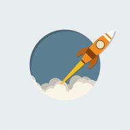 rocket go to space vector illustration N4
