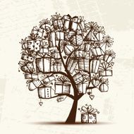 Sketch of gift tree for your design