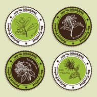 Set of Natural Organic Product badges N11