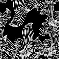 seamless pattern wave background black and white vector N2