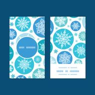 Vector round snowflakes Christmas snowflake silhouette pattern frame card template N22