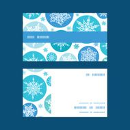 Vector round snowflakes Christmas snowflake silhouette pattern frame card template N23