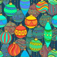 Vector seamless pattern with christmas balls Hanging