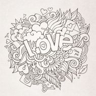Love hand lettering and doodles elements sketch N10