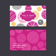 Vector abstract textured bubbles horizontal frame pattern business cards set