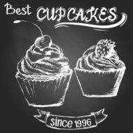 Cupcakes on the blackboard