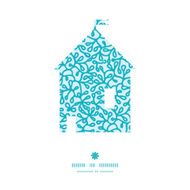 Vector abstract underwater plants house silhouette pattern frame