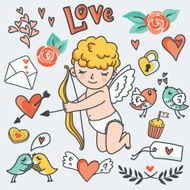 Valentines Day cartoon set