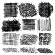 vector set of ink lines hand drawn textures scribbles N10