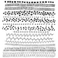 Hand-drawn vector line border set and design element N9