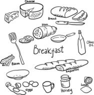 Breakfast doodle set