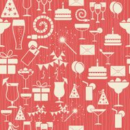 retro seamless pattern with birthday party elements N2