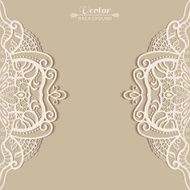 Abstract background frame border lace pattern invitation greeting card design N16
