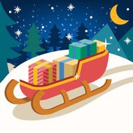 Merry Christmas Vector flat illustration