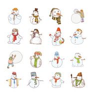 snowman doodle collection vector illustration N2